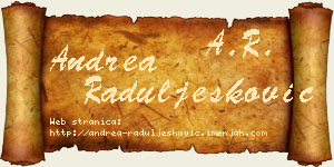 Andrea Raduljesković vizit kartica